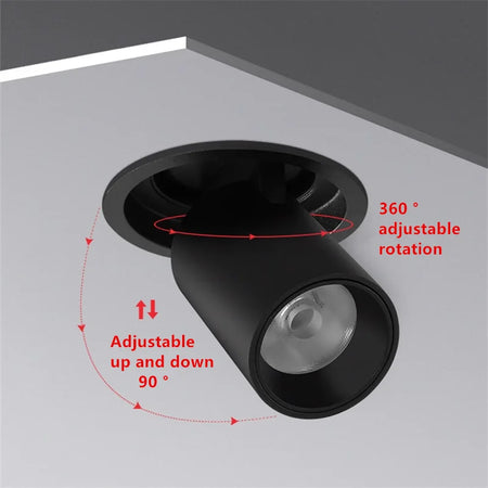 Spotlight - 1Pcs NEW Style LED Aluminum Recessed Rotating Downlight 9W12W15W18W20W24W Epistar Chip COB Ceiling Lamp AC85-265V SW-36210357 - SWEET-LIGHTS