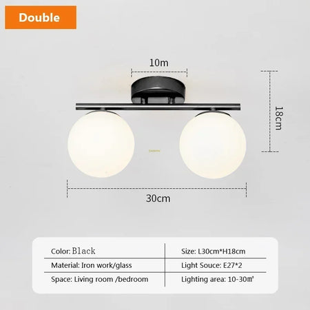 Ceiling Light - Nordic LED Iron Glass Lamp Gold Corridor Aisle SW-36210789 - SWEET-LIGHTS