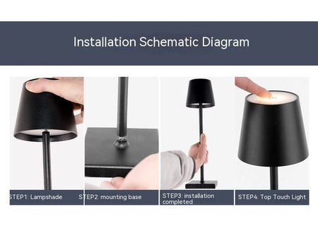 Table Lamp - 5200mAh USB Aluminum Alloy LED Rechargeable for Bar Living Room Reading Wireless SW-36210567 - SWEET-LIGHTS