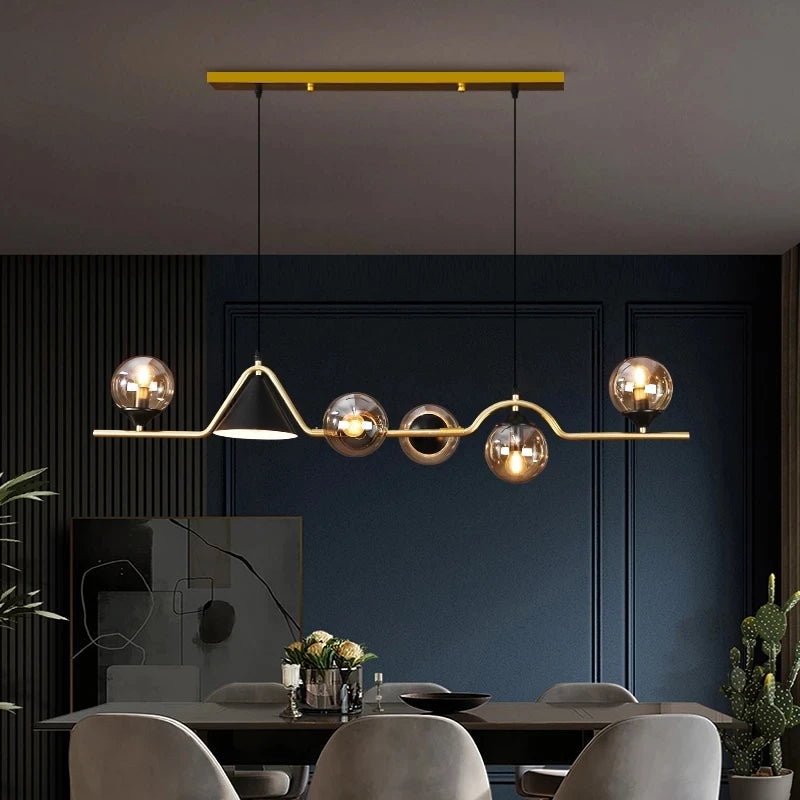 Pendant Light - Nordic Black LED Chandelier E14 Glass Ball SW-36210374 - SWEET-LIGHTS