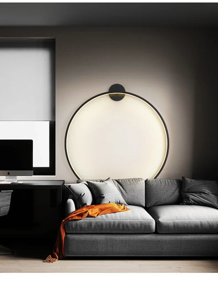 Wall Light - Minimalist Circle Background LED Wall Lamp Indoor Decor Living Room Wall Sconces Bedside Lighting SW-36210456 - SWEET-LIGHTS
