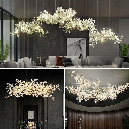 Chandelier - Nordic Ginkgo Leaf Hanging Light for Modern Spaces SW-36210789 - SWEET-LIGHTS
