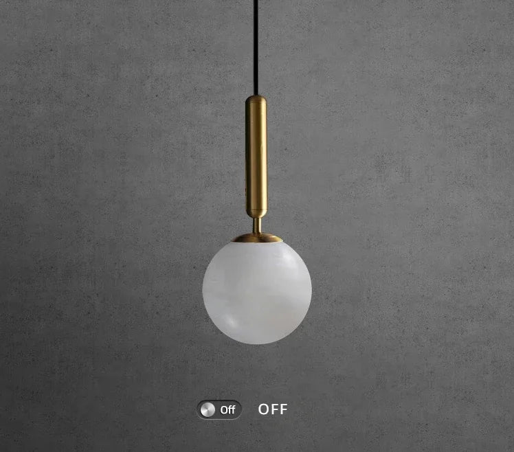 Pendant Light - Modern Marble All Copper Single Head Lamp SW-36210789 - SWEET-LIGHTS