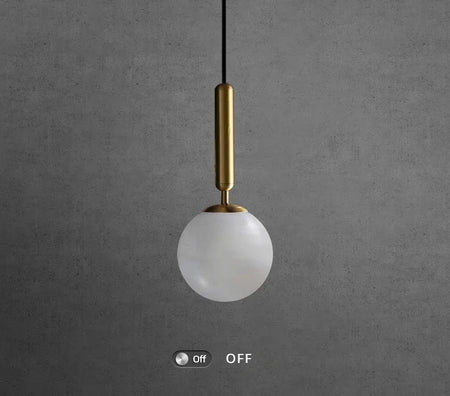 Pendant Light - Modern Marble All Copper Single Head Lamp SW-36210789 - SWEET-LIGHTS
