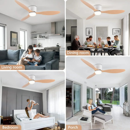 Fans - Modern Led Ceiling Fan 42 52 Inch DC Motor 6 Speeds Remote SW-36210034 - SWEET-LIGHTS