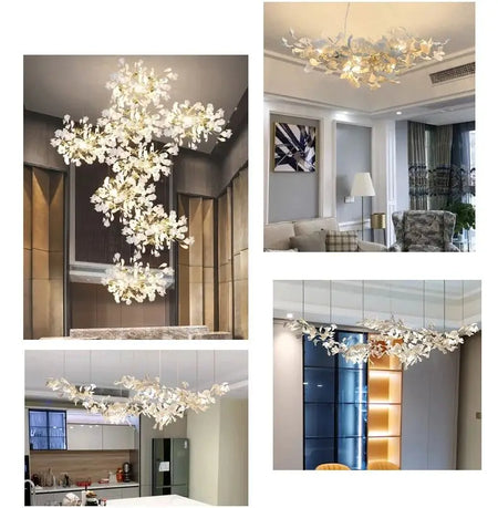 Chandelier - Nordic Ginkgo Leaf Hanging Light for Modern Spaces SW-36210789 - SWEET-LIGHTS