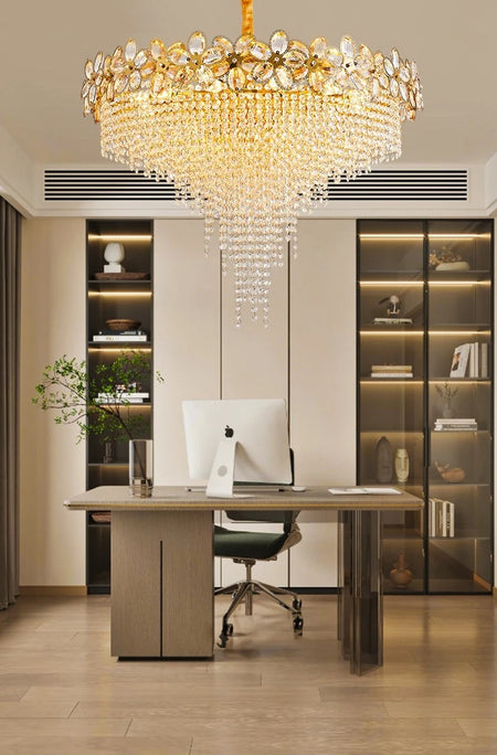 Chandelier - Modern Flower Crystal Tassel Ceiling Pendant Lights SW-36210347 - SWEET-LIGHTS