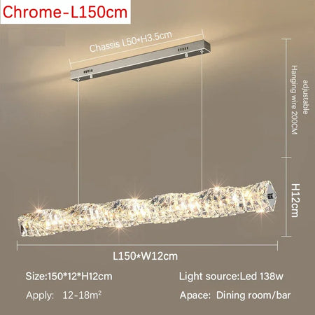 Pendant Light - Modern Strip Led Ceiling Chandelier Luxury Crystal Design Art Lamp SW-36214567 - SWEET-LIGHTS