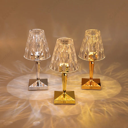 Table Lamp - LED Acrylic Diamond Crystal Decorative Desk Lamp USB Charging Touch Nightlight SW-36210457 - SWEET-LIGHTS