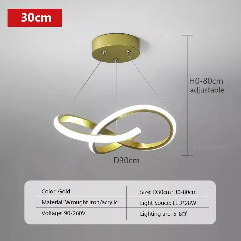 Pendant Light - LED Line Pendant Light Modern 24/30cm Aluminium Hanging Lamps For Indoor Illumination SW-36210567 - SWEET-LIGHTS