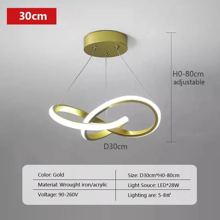 Pendant Light - LED Line Pendant Light Modern 24/30cm Aluminium Hanging Lamps For Indoor Illumination SW-36210567 - SWEET-LIGHTS
