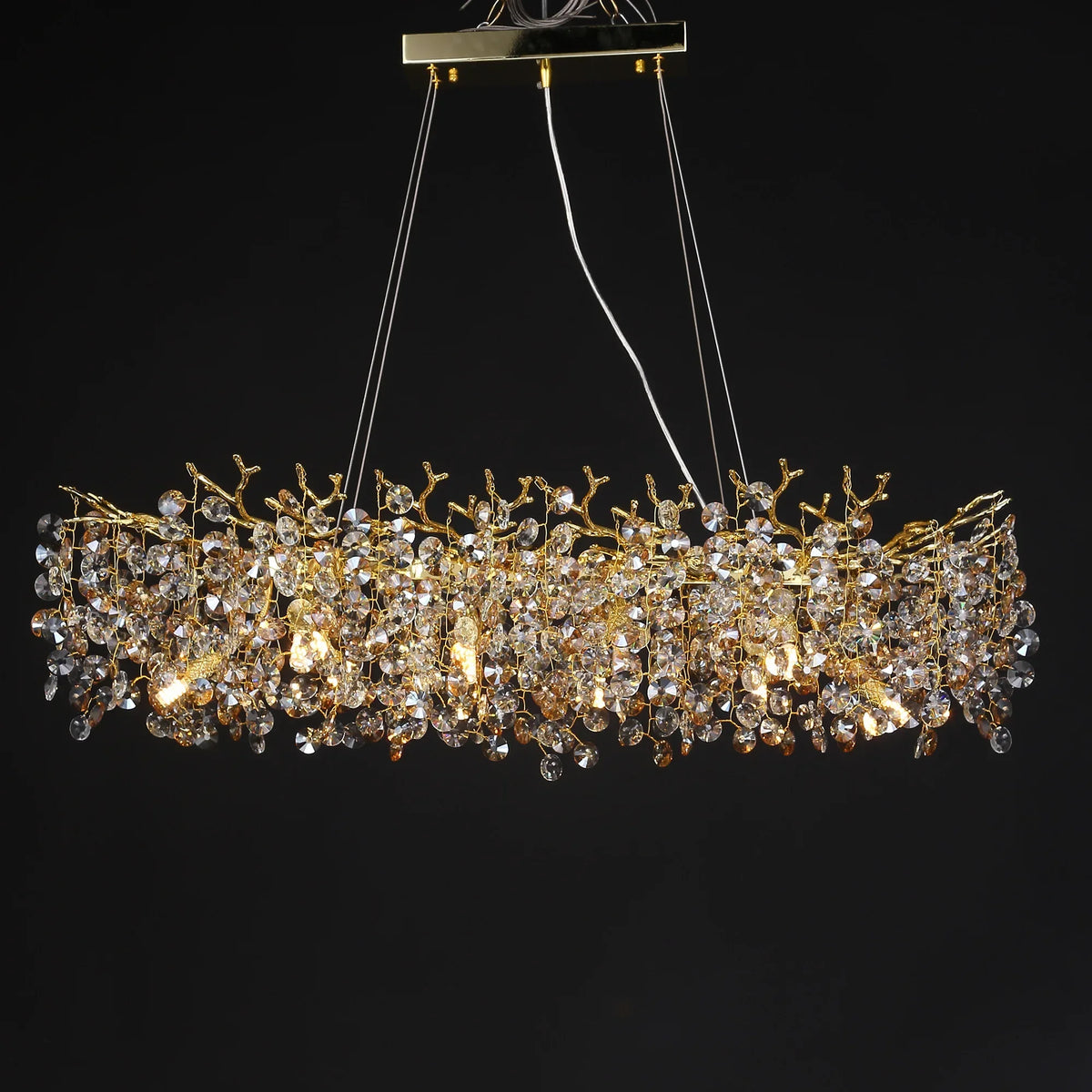 Chandelier - Modern Rectangle Crystal Pendant for Dining Room SW-36210579 - SWEET-LIGHTS