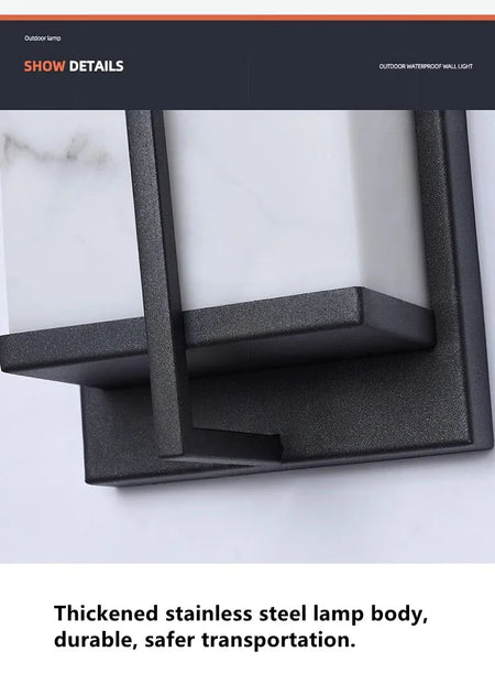 Outdoor Light - LED Lmitated Marble Wall Lamp Waterproof AC110V 220V Stainless Steel Sconce SW-36210347 - SWEET-LIGHTS