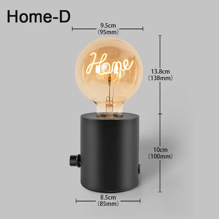 Table Lamp - Vintage Wood E27 Night Light EU Plug Retro Design SW-36210987 - SWEET-LIGHTS