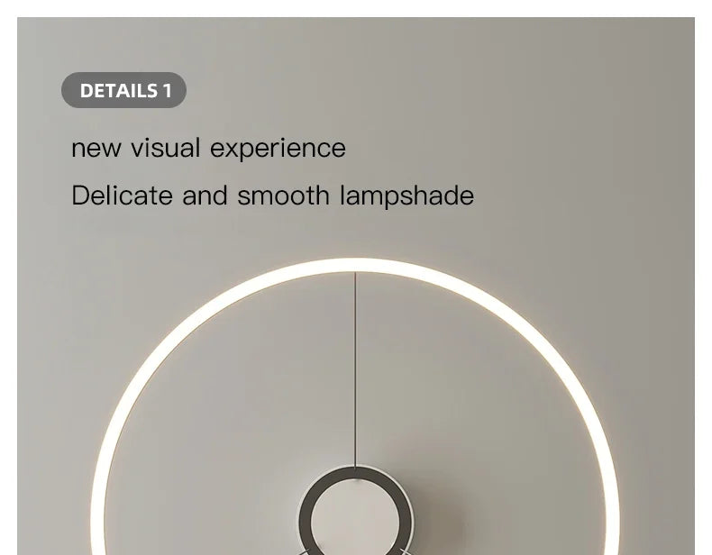 Pendant Light - Modern Minimalist Led Pendant Lamp For Living Room Bedroom Dining Kitchen Black Ring Chandelier SW-36210347 - SWEET-LIGHTS