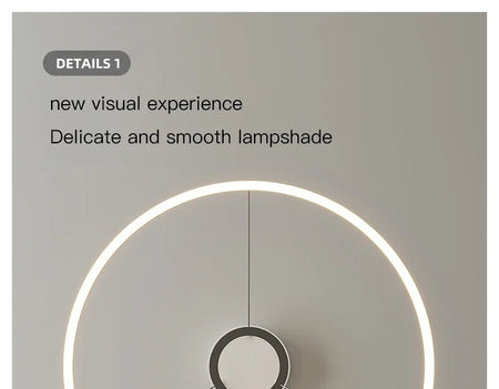 Pendant Light - Modern Minimalist Led Pendant Lamp For Living Room Bedroom Dining Kitchen Black Ring Chandelier SW-36210347 - SWEET-LIGHTS