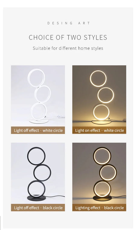 Table Lamp - Dimming Intelligent Touch Ring Night Light Modern Design SW-36210347 - SWEET-LIGHTS