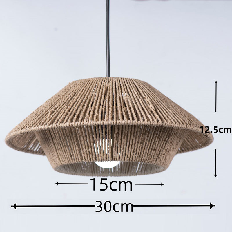 Lampshade - 30cm Paper Rope Hand Knit Vintage Light Cover SW-36210457 - SWEET-LIGHTS