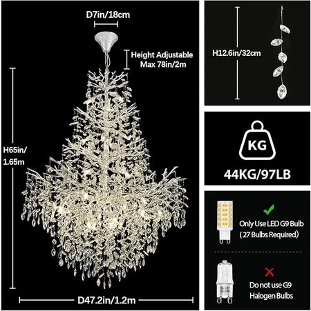 Chandelier - Luxury Modern Crystal Ceiling Lighting for High Ceilings SW-36210478 - SWEET-LIGHTS