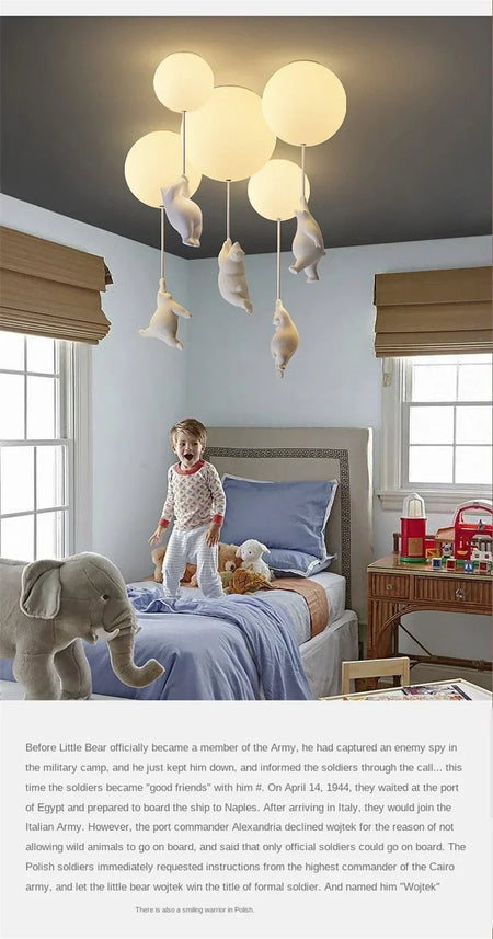 Children Lighting - Designer Polar Bear Pendant Chandelier LED Lamp SW-36210123 - SWEET-LIGHTS