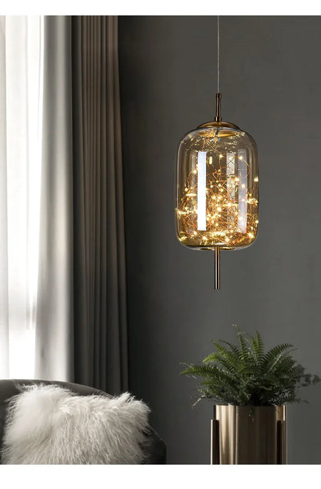 Pendant Light - Nordic Net Red Bedside Chandelier Glass SW-36210345 - SWEET-LIGHTS