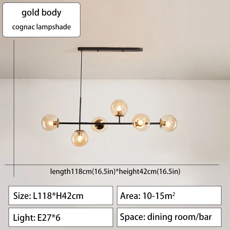 Pendant Light - Modern Minimalist Glass Ball Chandelier For Dining Room Kitchen Island Living Room SW-36210345 - SWEET-LIGHTS