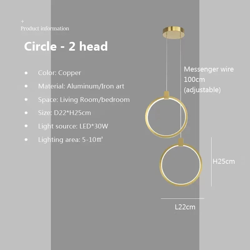 Pendant Light - Modern LED Black Gold Circular Chandelier SW-36210789 - SWEET-LIGHTS