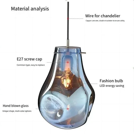Pendant Light - Art Colorful Glass Chandelier for Dining SW-36210345 - SWEET-LIGHTS