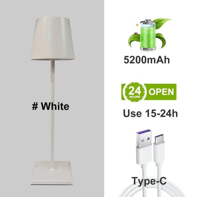 Table Lamp - 5200mAh USB Aluminum Alloy LED Rechargeable for Bar Living Room Reading Wireless SW-36210567 - SWEET-LIGHTS