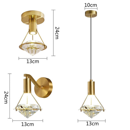 Wall Light - Modern LED Creative Diamond Crystal Wall Lamp Bedroom Bedside Living Room Sconce Indoor Lighting SW-36210123 - SWEET-LIGHTS