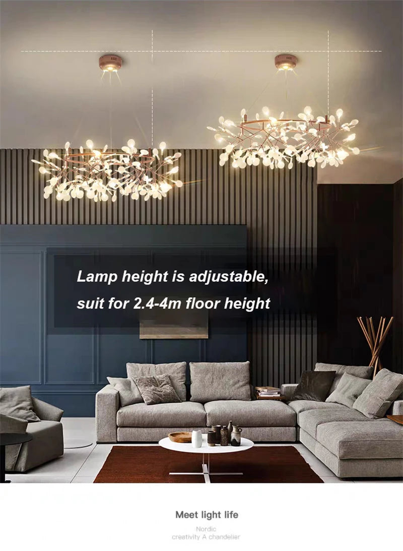 Pendant Light - Nordic Modern Firefly Chandelier Black Gold SW-36210753 - SWEET-LIGHTS