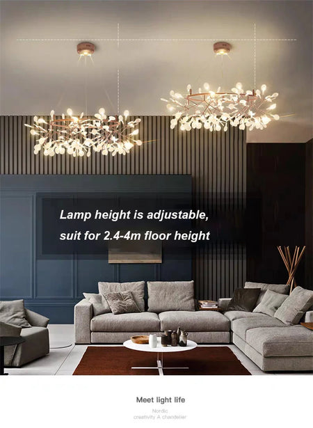 Pendant Light - Nordic Modern Firefly Chandelier Black Gold SW-36210753 - SWEET-LIGHTS