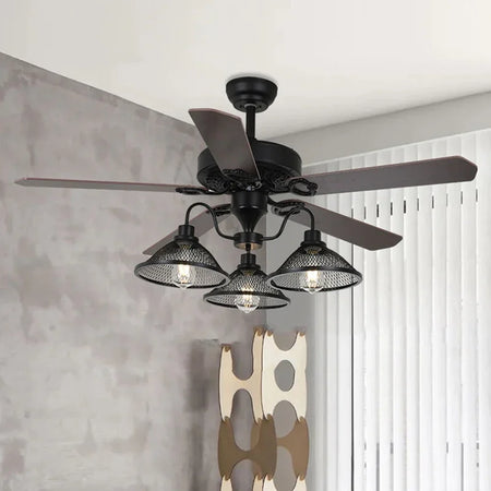 Fans - Rustic Industrial Ceiling Fan with Light and Remote Control SW-36210927 - SWEET-LIGHTS