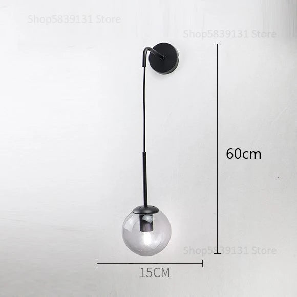Wall Light - Nordic Modern Vintage Wall Lamps LED Glass Ball Mirror Bedroom Living Room Light Fixtures SW-36210345 - SWEET-LIGHTS