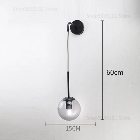 Wall Light - Nordic Modern Vintage Wall Lamps LED Glass Ball Mirror Bedroom Living Room Light Fixtures SW-36210345 - SWEET-LIGHTS