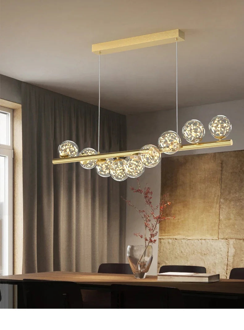 Pendant Light - Modern Led Long Ceiling Chandelier Glass Balls Dining Room Kitchen Hanging Lamp SW-36210345 - SWEET-LIGHTS