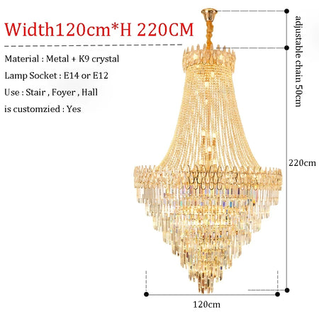 Chandelier - Nordic Modern Crystal Ceiling Light for Villa SW-36210345 - SWEET-LIGHTS
