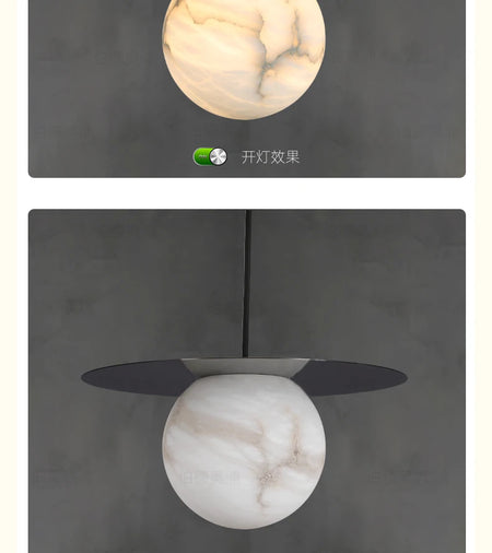 Pendant Light - Natural Marble Ceiling Lamp for Dining Room SW-36210345 - SWEET-LIGHTS