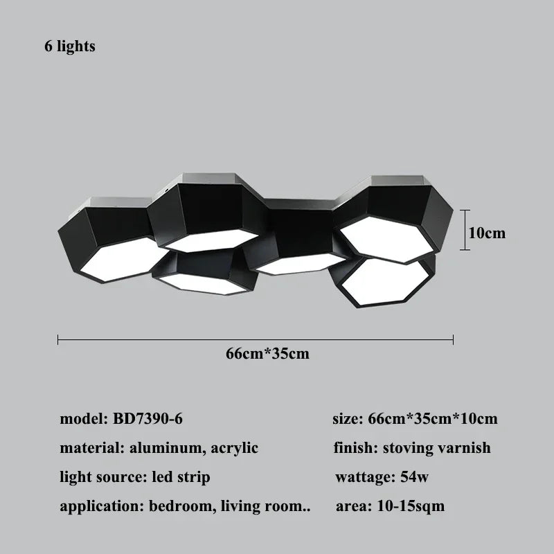 Ceiling Light - Nordic Designer Honeycomb Ceiling Lamp LED Alloy SW-36210345 - SWEET-LIGHTS
