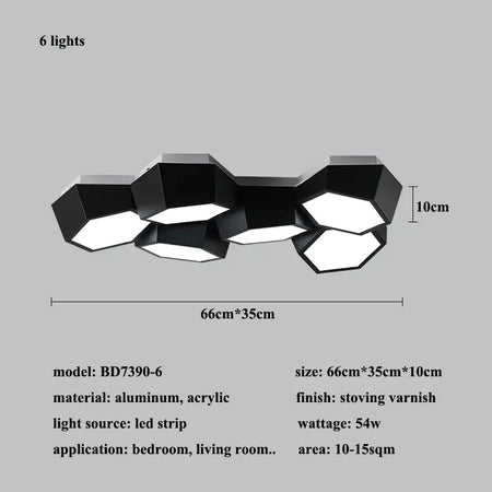 Ceiling Light - Nordic Designer Honeycomb Ceiling Lamp LED Alloy SW-36210345 - SWEET-LIGHTS