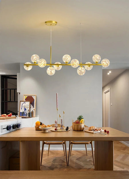 Pendant Light - Modern Long Dining Room Chandelier Glass Ball Lampshade Light Over The Table Kitchen Office Pendant Lamp Home Decor Luminaires SW-36210789 - SWEET-LIGHTS