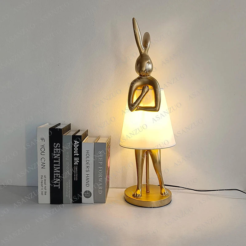 Table Lamp - Vintage Bathing Rabbit Design Resin Hare Lamp SW-36210345 - SWEET-LIGHTS