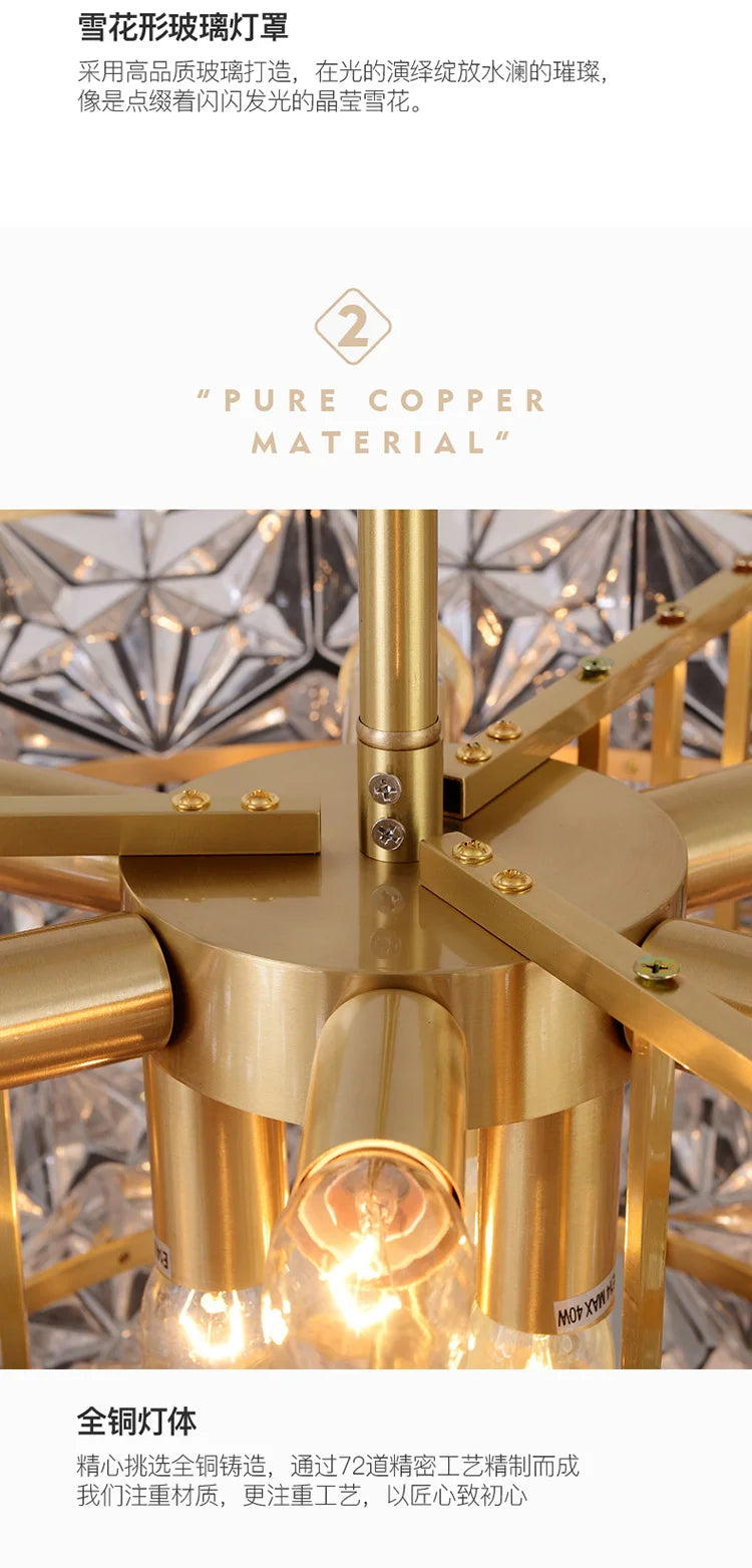 Chandelier - Modern Snow Glass Luxury for High-End Villa SW-36210478 - SWEET-LIGHTS