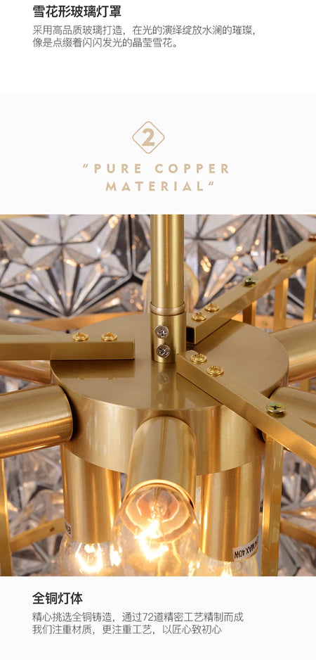 Chandelier - Modern Snow Glass Luxury for High-End Villa SW-36210478 - SWEET-LIGHTS