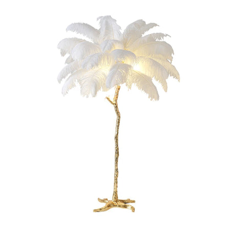 Floor Lamp - Nordic LED Ostrich Feather Deco Gold Resin SW-36210457 - SWEET-LIGHTS