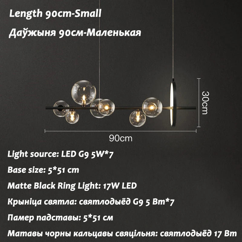 Pendant Light - Nordic LED Chandelier Clear Glass Ball Art Decor SW-36210457 - SWEET-LIGHTS