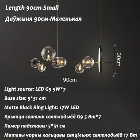 Pendant Light - Nordic LED Chandelier Clear Glass Ball Art Decor SW-36210457 - SWEET-LIGHTS