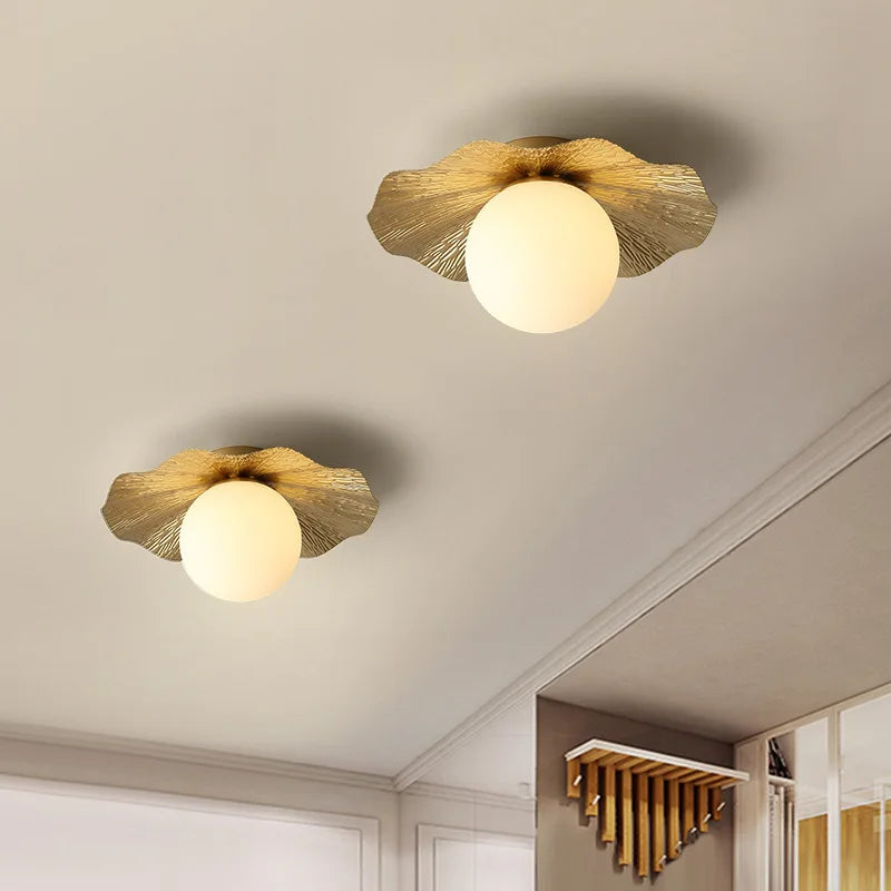 Ceiling Light - Luxury Gold Ceiling Lights Nordic Sun Flower Lotus Leaf G9 Surface Mounted SW-36210345 - SWEET-LIGHTS