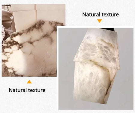 Pendant Light - Natural Marble Alabaster Copper Chandelier SW-36210349 - SWEET-LIGHTS