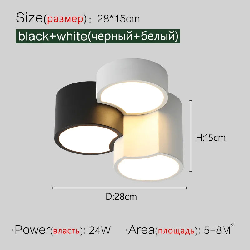 Ceiling Light - Modern Minimalist Geometric Black and White Lamp SW-36214012 - SWEET-LIGHTS